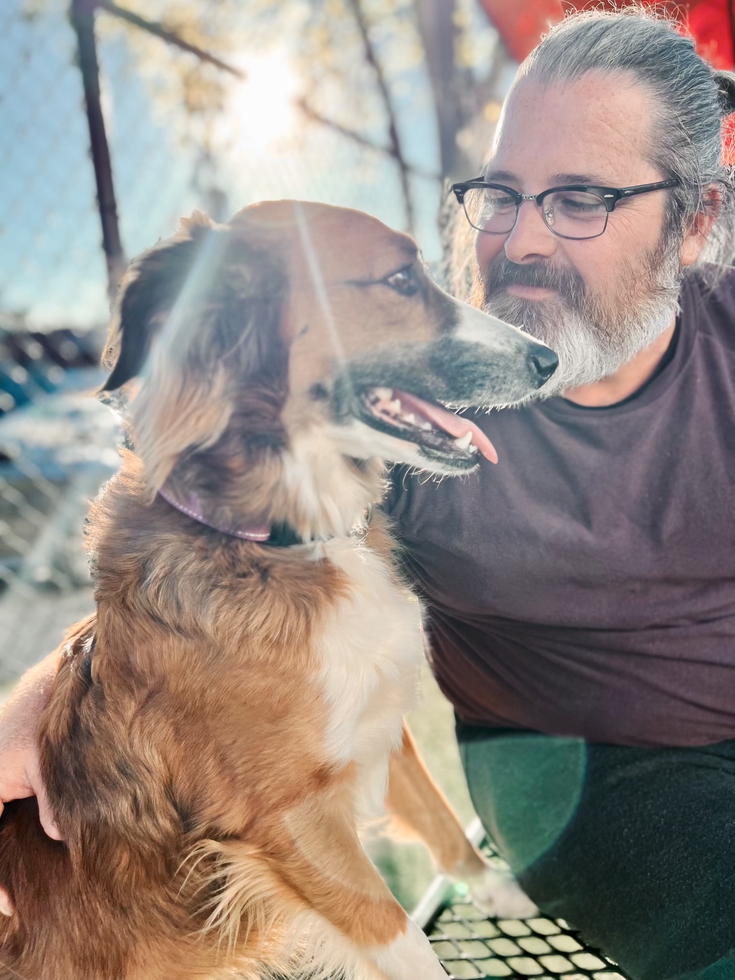 Rick Subel with a dog